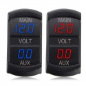 10-60V LED Dual Voltmeter Voltage Gauge Digital Panel Dashboard Car Boat Marine