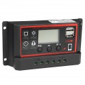 10A/20A/30A 12V/24V Solar Panel Chager Controller Photovoltaik Solarmodul LCD Display Dual USB