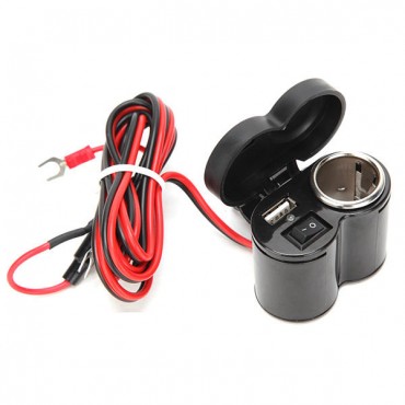 12-24V 7/8inch 1inch USB Charger With ON OFF Button Waterproof Power Cap Motorcycle