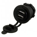 12-24V Dual USB Motorcycle Phone Power Charger With Waterproof Cover