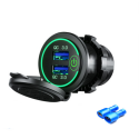 12-24V QC 3.0 Fast Dual USB Charger Touch Switch Waterproof Accessory For Motorcycle Car Truck Boat