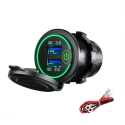 12-24V QC 3.0 Fast Dual USB Charger Touch Switch Waterproof Accessory For Motorcycle Car Truck Boat