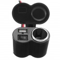 12/24V Waterproof Motorcycle USB Power Port Socket Charger