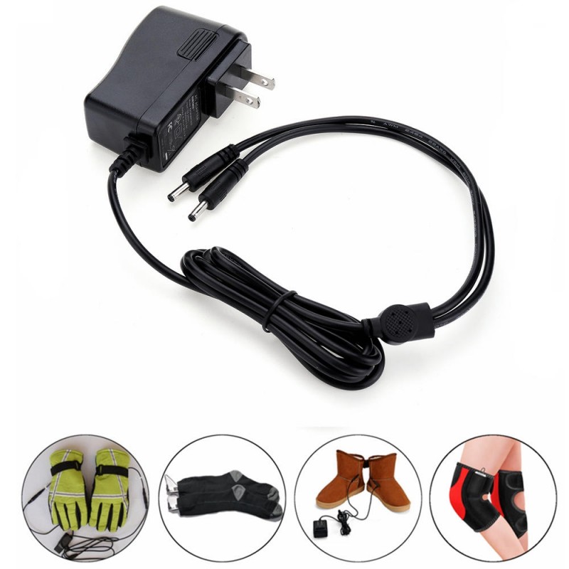 1.2A 220V 7.4V 2In1 Lithium Battery Charger Plug For Electric Gloves/Shoes/Socks