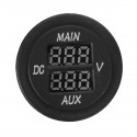 12V 24V AUX Main LED Digital Dual Voltmeter Voltage Gauge Battery Monitor Panel