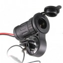 12V-24V Motorcycle Socket Plug Adapter Handlebar Mount For 22mm-30mm Handlebar