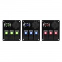 12V 3 Gang Dual USB ON OFF Toggle Switch Panel Socket LED Car Marine Boat Rocker