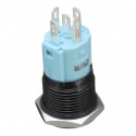 12V 5 Pin 16mm LED Light Metal Push Button Momentary Switch Waterproof