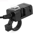 12V Waterproof Dual USB Port Motorcycle Handlebar Charger 1A/2.1A Adapter Power Supply Socket