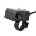 12V Waterproof Dual USB Port Motorcycle Handlebar Charger 1A/2.1A Adapter Power Supply Socket
