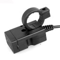 12V Waterproof Dual USB Port Motorcycle Handlebar Charger 1A/2.1A Adapter Power Supply Socket