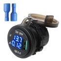 12V/24V QC 3.0 LED USB Charger Socket Voltmeter Current Display For Boat Motorcycle