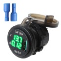 12V/24V QC 3.0 LED USB Charger Socket Voltmeter Current Display For Boat Motorcycle