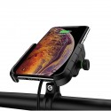 15W Qi Wireless Charger Waterproof 360° Aluminum Phone Holder Handlebar Mount For Motorcycle Bike Bicycle