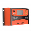 30A 12V/24V PWM Solar Panel Battery Regulator Charge Controller LCD Dual USB