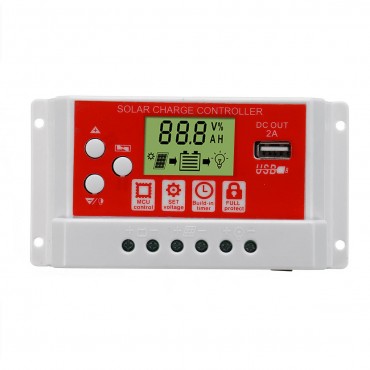 30A 12V/24V Solar Panel Battery Regulator Charging Controller 3-Stage PWM LCD