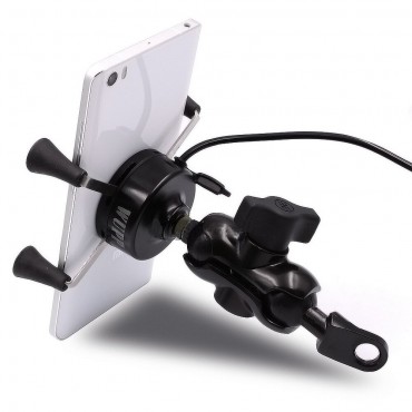 3.5-6 inch Phone GPS Holder USB Charger Motorcycle Scooter 3 Colors