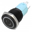 5 Pin 16mm 12V LED Light Stainless Steel Push Button Momentary Switch