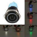 5 Pin 16mm 12V LED Light Stainless Steel Push Button Momentary Switch