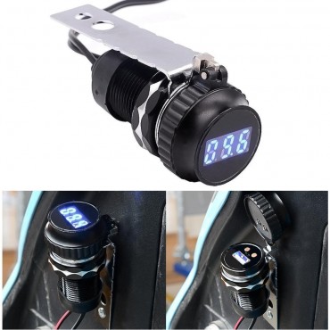 9-30V Motorcycle Car Waterproof USB Charger LED Digital Volt Meterr