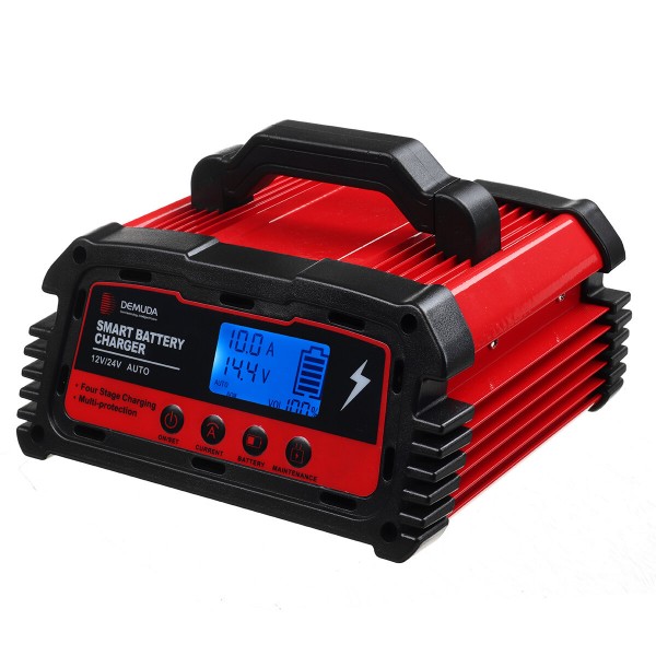 12V-24V 10A/20A Fast Charging Battery Charger LCD Display Intelligent Automatic Pulse Repair Power Supply For Motorycle Car Truck Water AGM GEL EFB Lead acid Battery