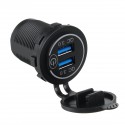 Dual USB Port Car Charger Socket QC 3.0 Fast Charging Outlet Car Truck Boat RV