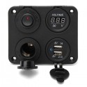 Dual Usb Adapter Charger Sockets & Digital Volt Meterr & Switch Panel