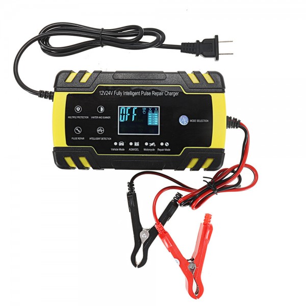 12/24V 8A/4A Touch Screen Pulse Repair LCD Battery Charger For Car Motorcycle Lead Acid Battery Agm Gel Wet