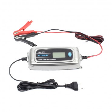 12V 4A 6V 1A 11-Stage LCD Display Battery Charger For Car Motorcycle Lead-Acid EFB GEL WET AGM Batteries