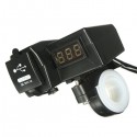 Motorcycle Blue LED Voltage Volt Meterr USB Power Socket Charger For GPS Cell Phone