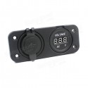 Motorcycle Auto Dual Usb Charger Adapter LED Indicator Volt Meterr