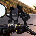QC3.0 Quick Charge 4-6.5 inch Phone Holder Waterproof GPS Mount Motorcycle Moto Handlebar Rearview Stand
