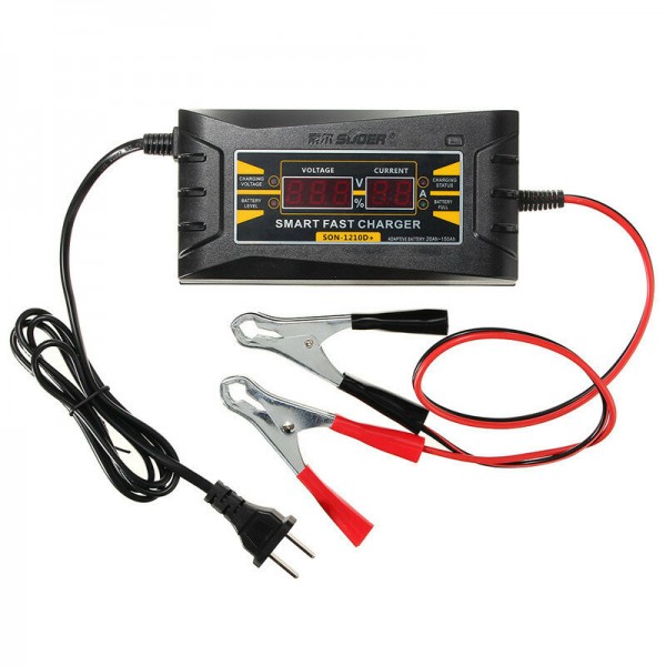 12V 10A Smart Fast Battery Charger LCD Display For Car Motorcycle