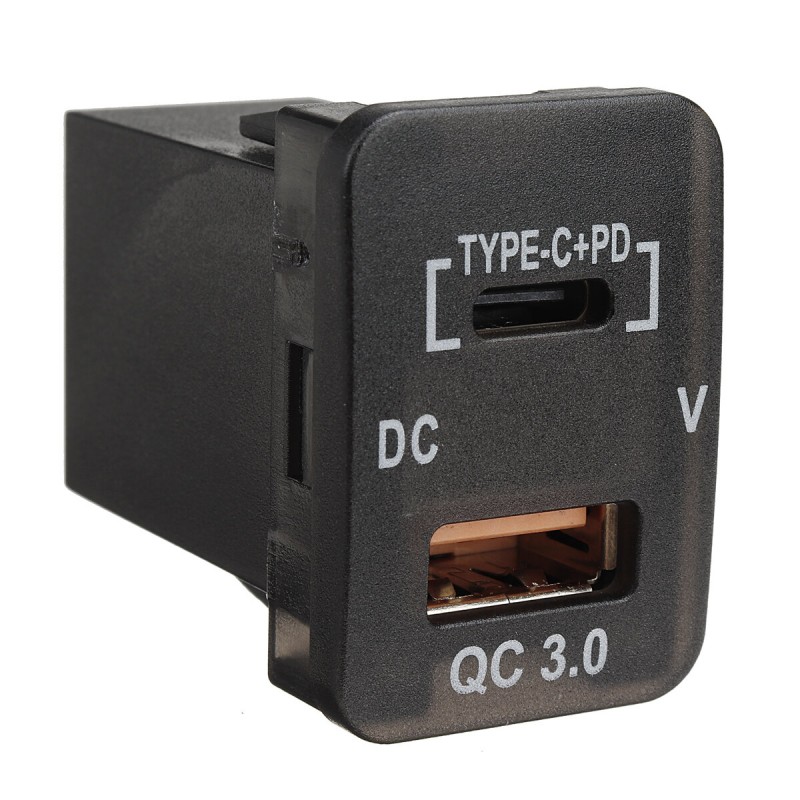 TYPE C+PD & QC3.0 Port Dual Battery Volt Meter for Toyota Prado 150