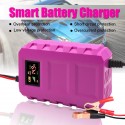 US/EU 12V Pulse Repair Battery Charger LCD Intelligent Automobile Motorcycle Car