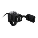 Universal 9-90V Dual USB Motorcycle Waterproof Charger Handlebar Socket Adapter