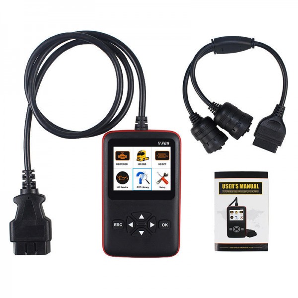 V500 CR HD Heavy Duty Car Truck Code Reader Diagnostic Scanner Tool