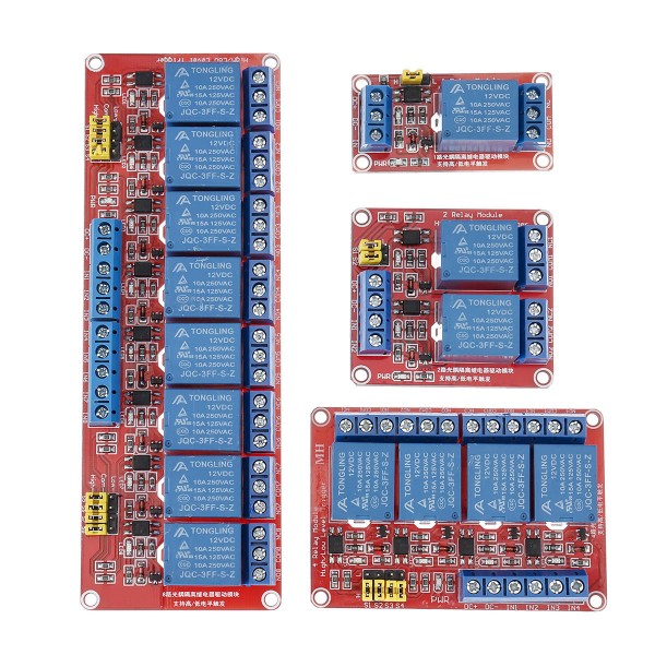 12V 1 / 2 / 4 / 8 Channel Relay High Low Level Optocoupler Module For PI