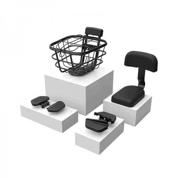 T1 Electric Bicycle Accessories Set Durable black Metal Bicycle Basket Pedal Manned accessories