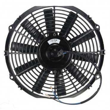 Universal 12V 80W Electric Cooling Radiator Fan Pull Push Straight Black Blade