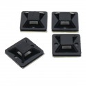 200Pcs/Pack 20x20mm Self-Adhesive Zip Tie Cable Wire Mounts Clamps Wall Holder Black
