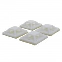 200Pcs/Pack 20x20mm Self-Adhesive Zip Tie Cable Wire Mounts Clamps Wall Holder White