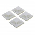 200Pcs/Pack 20x20mm Self-Adhesive Zip Tie Cable Wire Mounts Clamps Wall Holder White