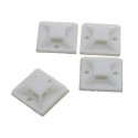 200Pcs/Pack 20x20mm Self-Adhesive Zip Tie Cable Wire Mounts Clamps Wall Holder White