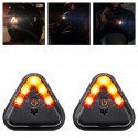 2PCS Warning LED Lamps High Brightness 2 Modes Safety Flashing/Intense Flash USB Charger Rechargeable Waterproof General Purpose Light Lights For Motorcycles Bike Cycling Night Outdoor