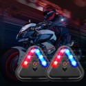 2PCS Warning LED Lamps High Brightness 2 Modes Safety Flashing/Intense Flash USB Charger Rechargeable Waterproof General Purpose Light Lights For Motorcycles Bike Cycling Night Outdoor