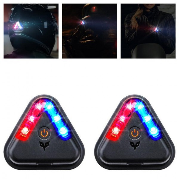 2PCS Warning LED Lamps High Brightness 2 Modes Safety Flashing/Intense Flash USB Charger Rechargeable Waterproof General Purpose Light Lights For Motorcycles Bike Cycling Night Outdoor