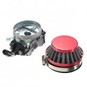 Carb Carburetor with Air Filter Red For 49cc 50cc 60cc 66cc 80cc 2-Stroke Motorized Bike