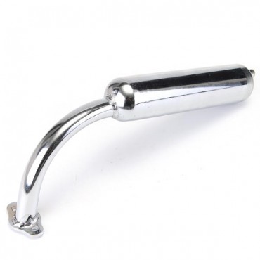 Motorcycle Chrome Muffler Exhaust 2-Stroke 49cc 60cc 66cc 80cc Motorized Bicycle Bike