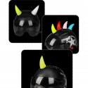 Motorcycle Helmet Headwear Accessories Suction Cups Devil Horns Decor Muti-color